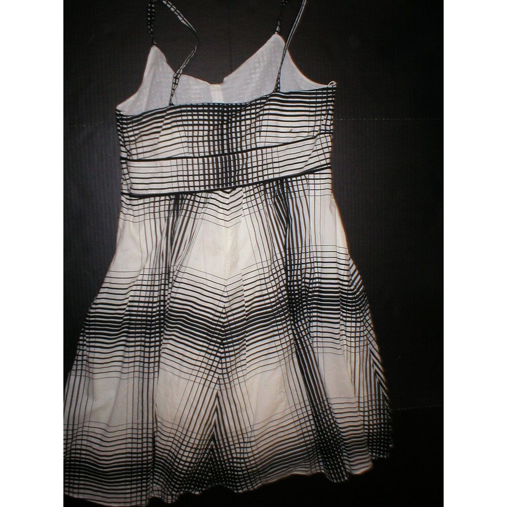 Nautica NWT Womens 12 Sun Dress Black Cream Plaid Nice Knee Beach New  Lined
